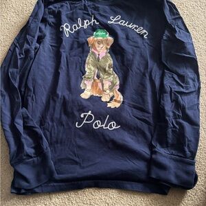 Polo by Ralph Lauren Navy Crewneck Tee with dog print